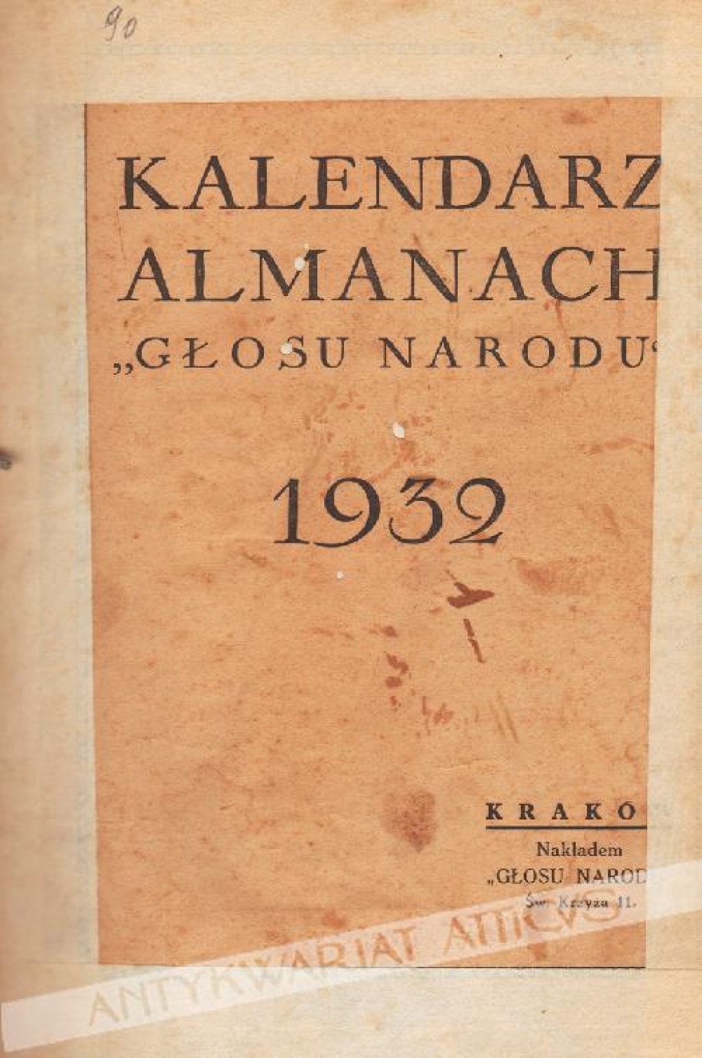 Kalendarz Almanach "Głosu Narodu" 1932