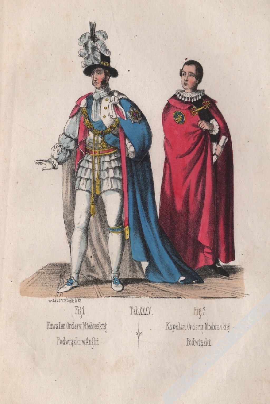 [rycina, ok. 1848] Kawaler Orderu Niebieskiej Podwiązki w AngliiKapelan Orderu Niebieskiej Podwiązki