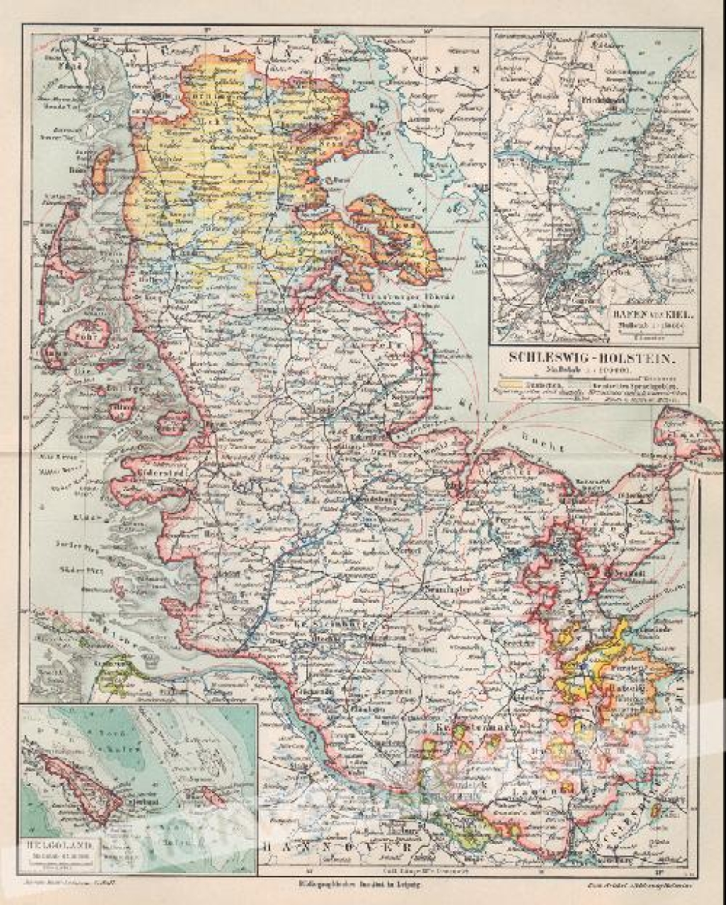 [mapa, 1897] Schleswig-Holstein  [Szlezwik-Holsztyn]