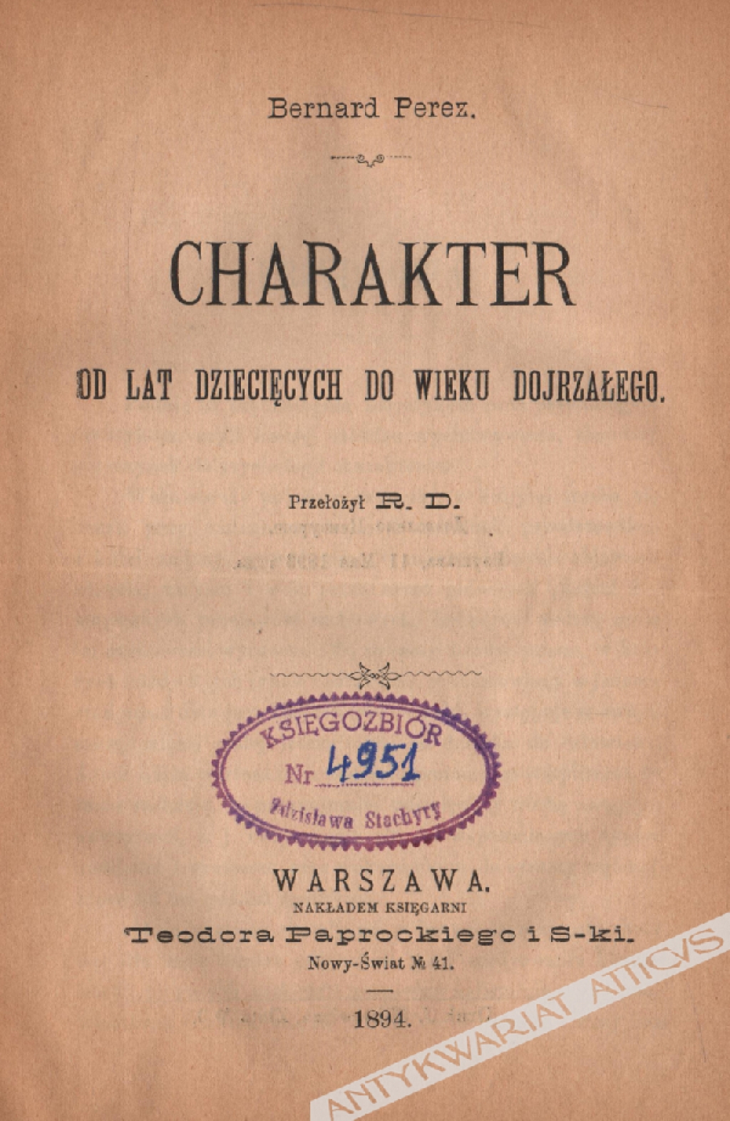 Charakter do lat dziecięcych do wieku dojrzałego