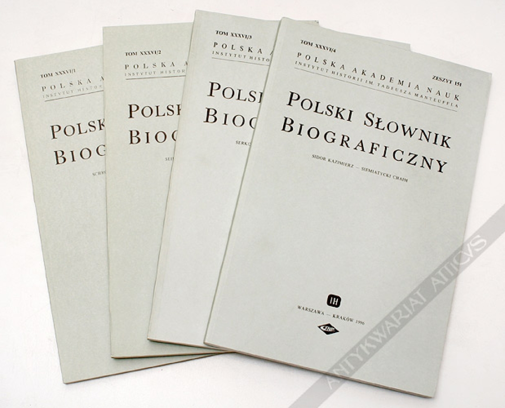Polski słownik biograficzny, t. XXXVI [Schroeder Franciszek - Siemiatycki Chaim]