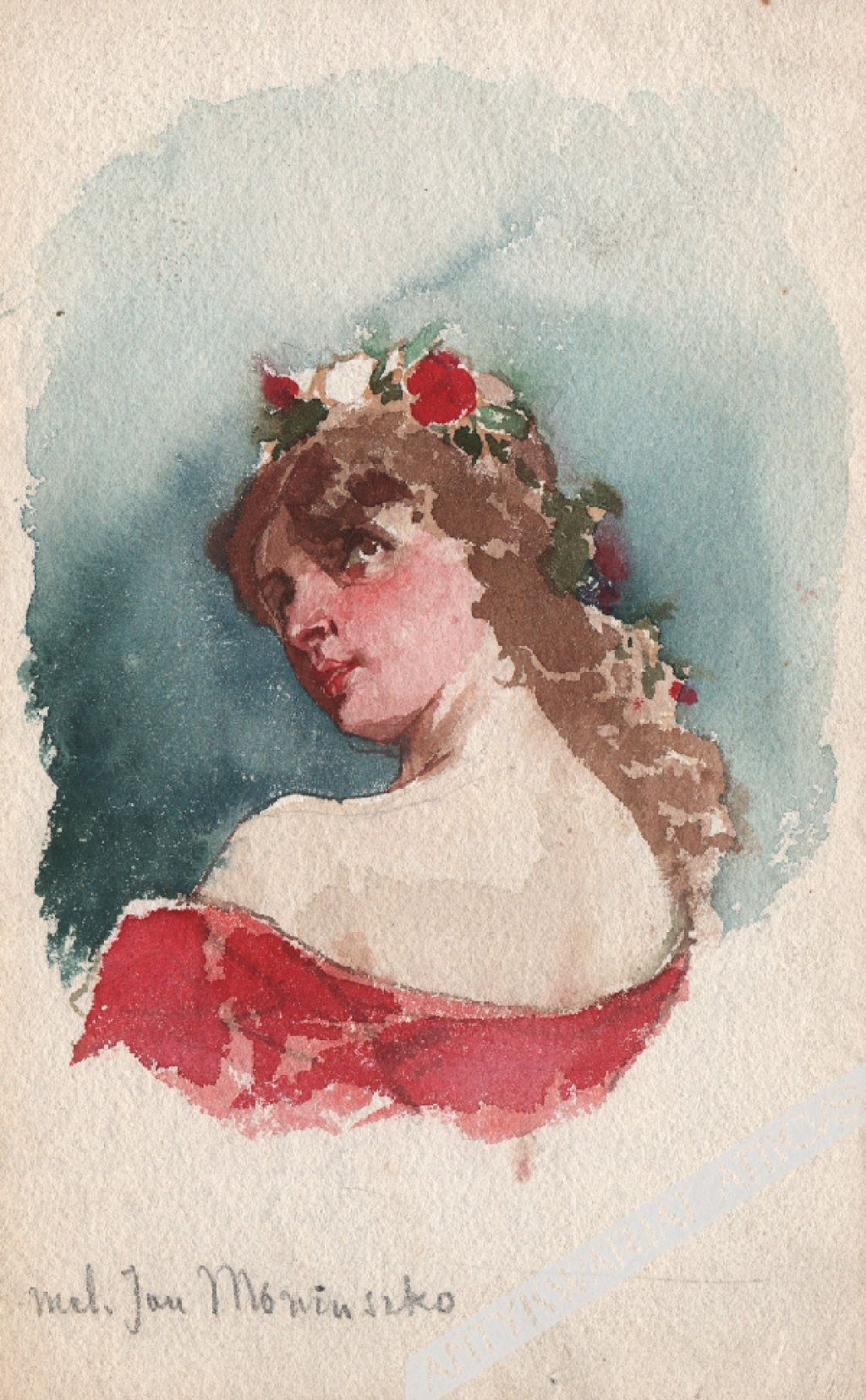 [rysunek, ok. 1900] [portret kobiety]