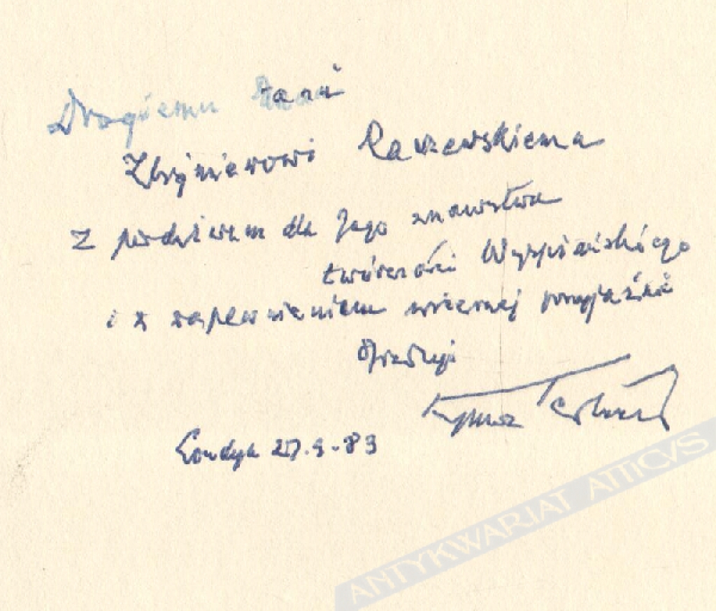 Stanisław Wyspiański [dedykacja od autora] [egz. z księgozbioru prof. Z. Raszewskiego]