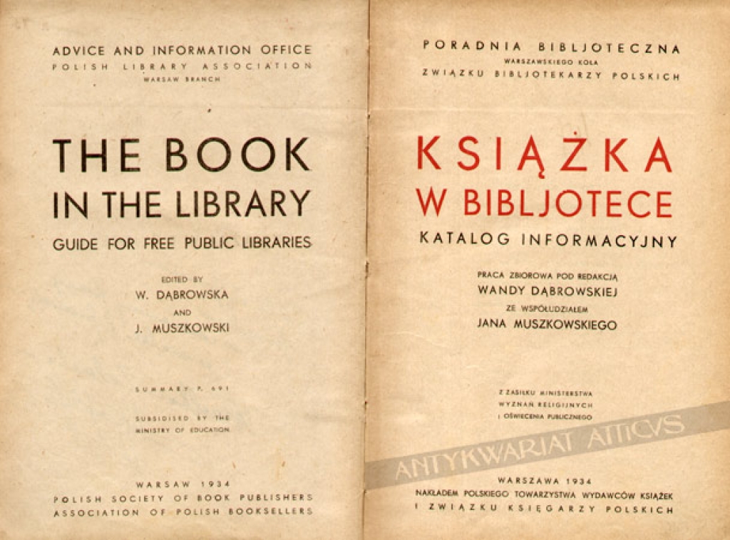 Książka w bibljotece. Katalog informacyjny