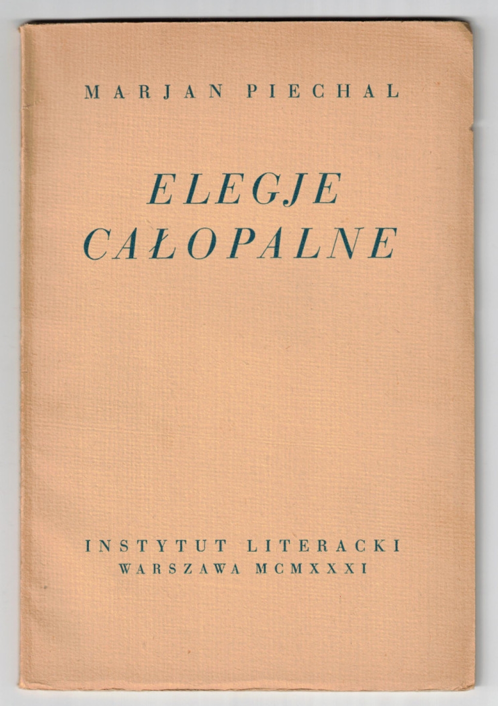 Elegje całopalne  [pierwodruk]