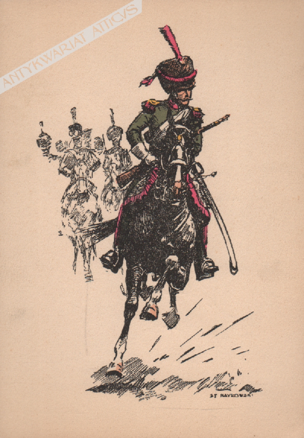 [pocztówka, ok. 1935] Strzelec 1 Pułku Strzelców Konnych Księstwa Warszawskiego (rok 1809)