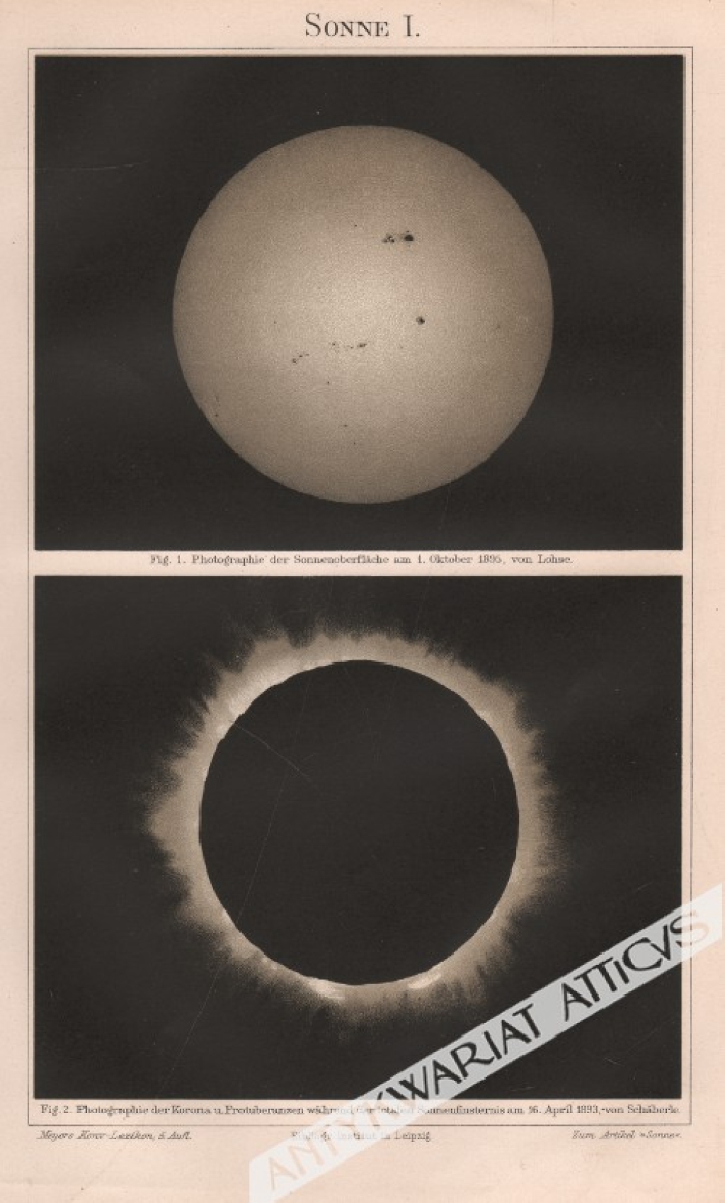 [ryciny, 1897] Sonne I. - II. [protuberancje na słońcu]