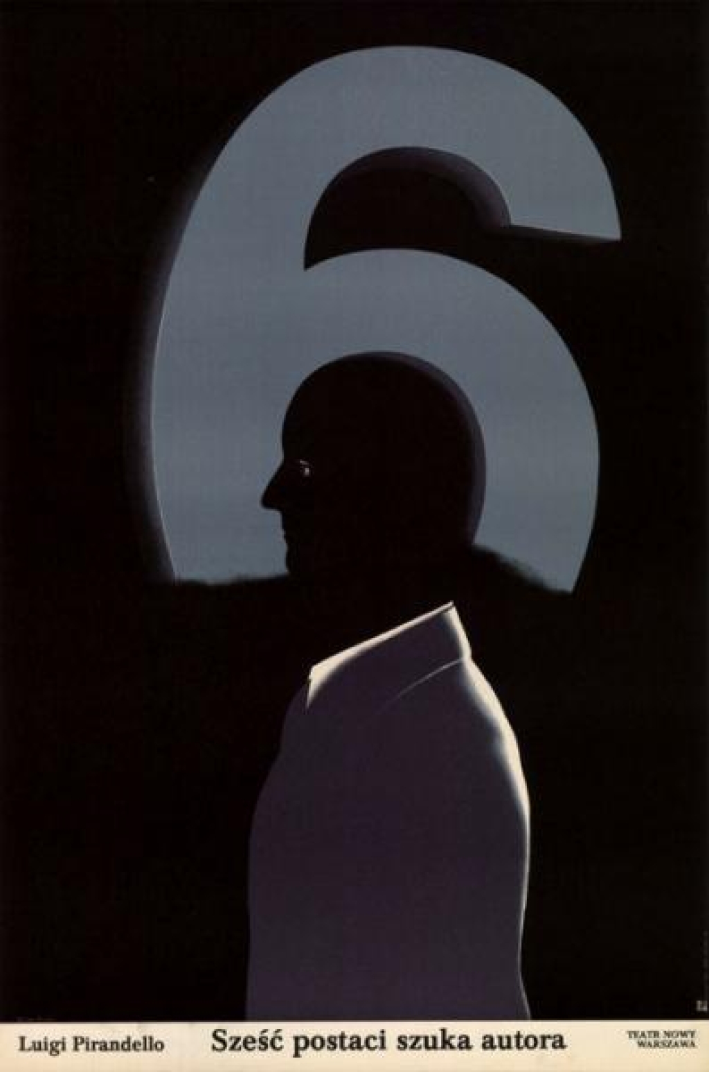 [plakat, 1983] Sześć postaci szuka autora. L. Pirandello, Teatr Nowy Warszawa