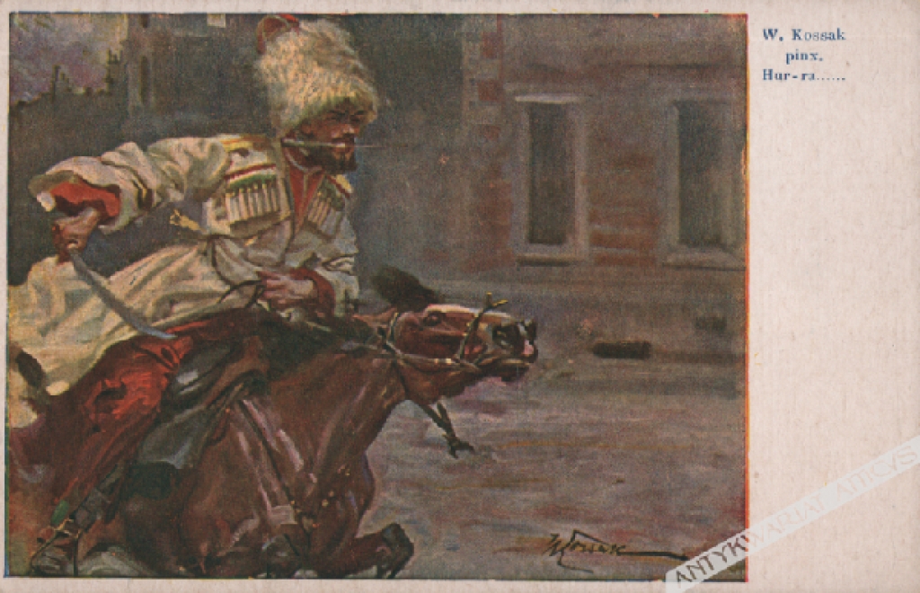 [pocztówka, lata 1920-te] W. Kossak pinx. Hur-ra......