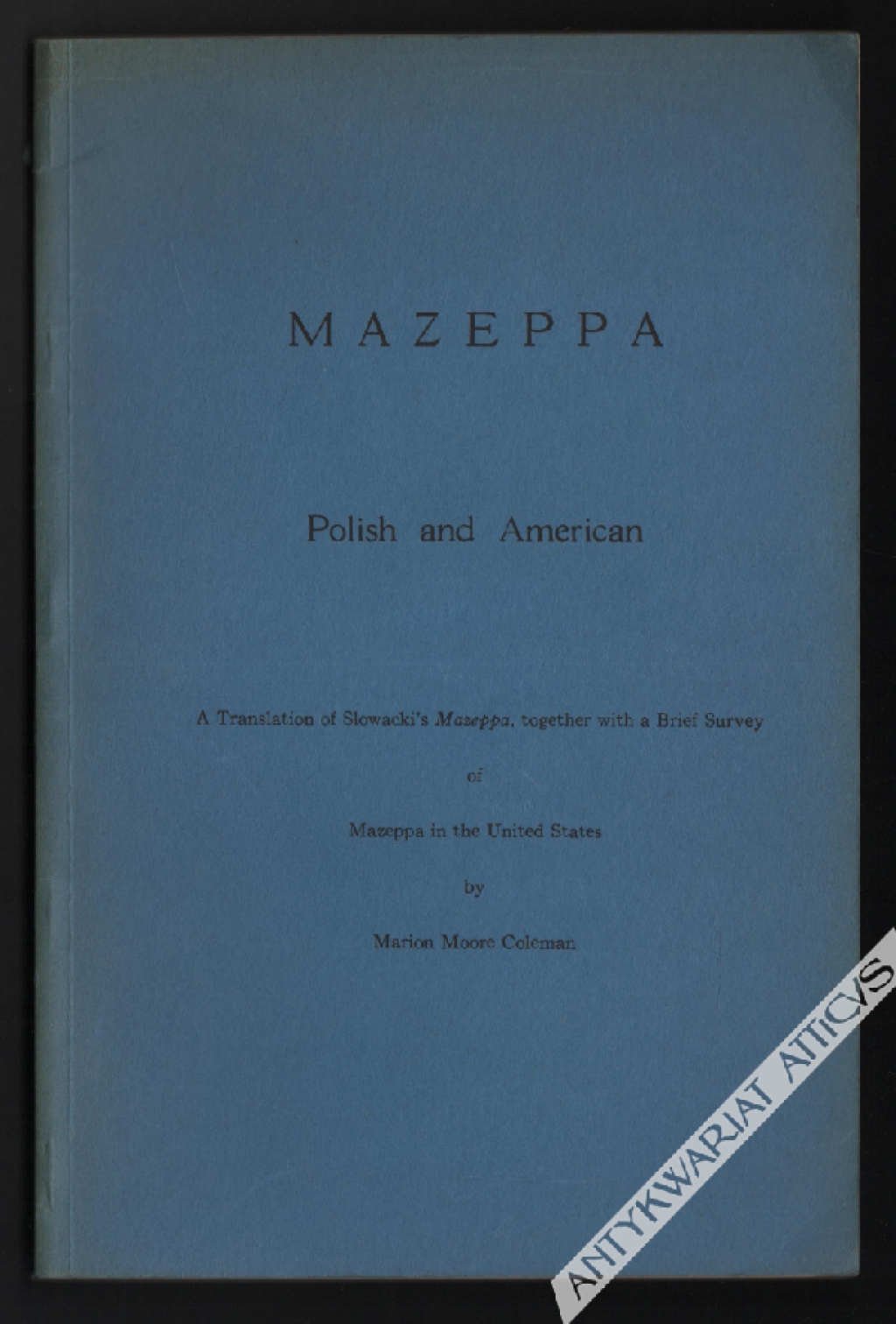 Mazeppa. Polish and American 