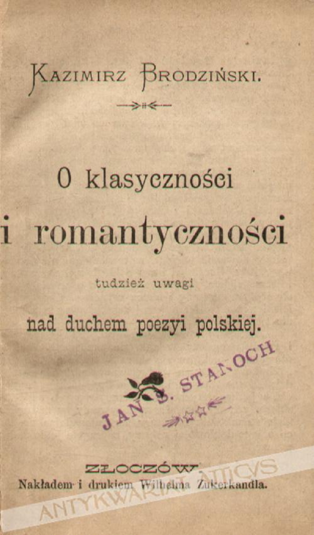 O klasyczności i romantyczności tudzież uwagi nad duchem poezyi polskiej