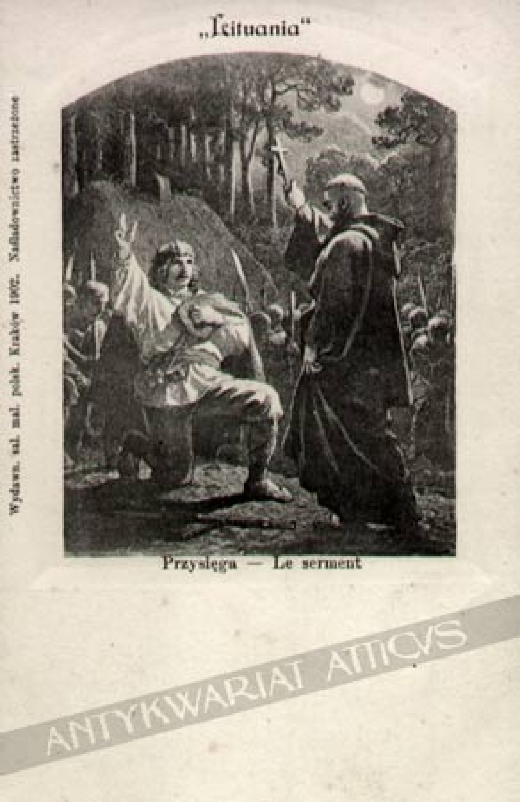 [pocztówka] Lituania. Przysięga - Le serment