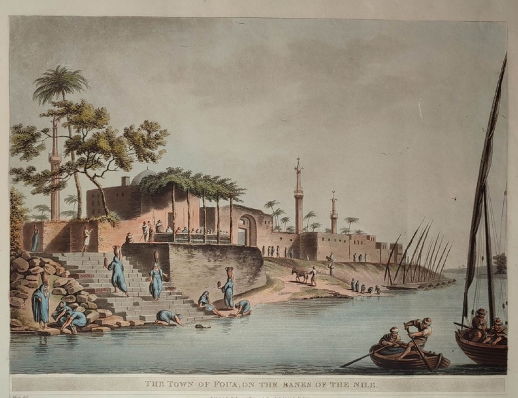 [grafika, ok. 1802] The town of Foua, on the banks of the Nile