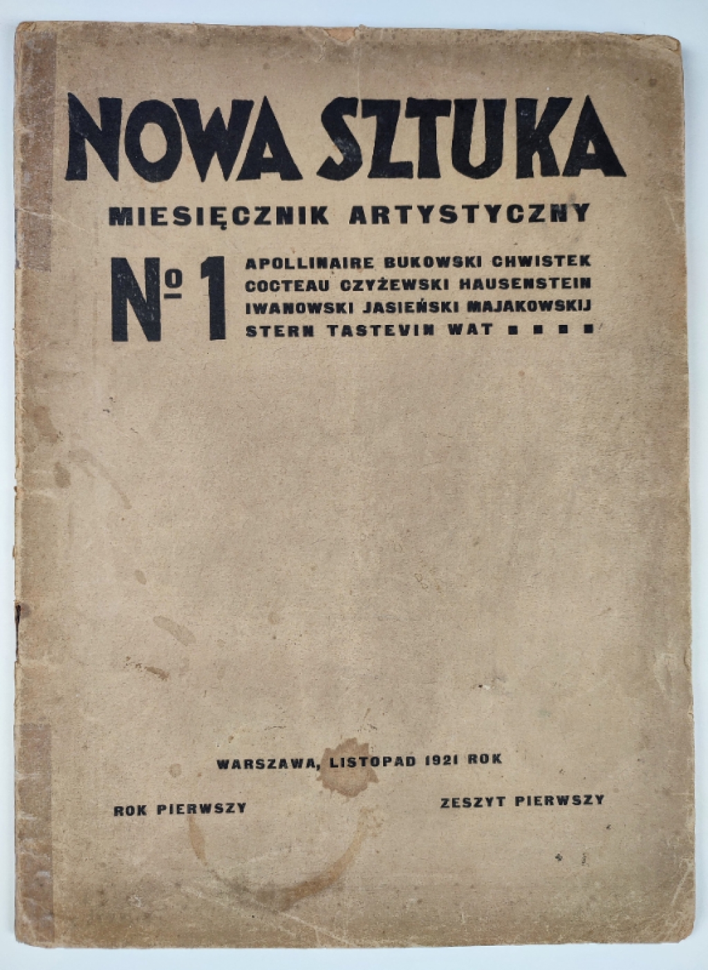 Nowa Sztuka. Miesięcznik artystyczny No 1. Rok pierwszy, zeszyt pierwszy. Listopad 1921  [awangarda]