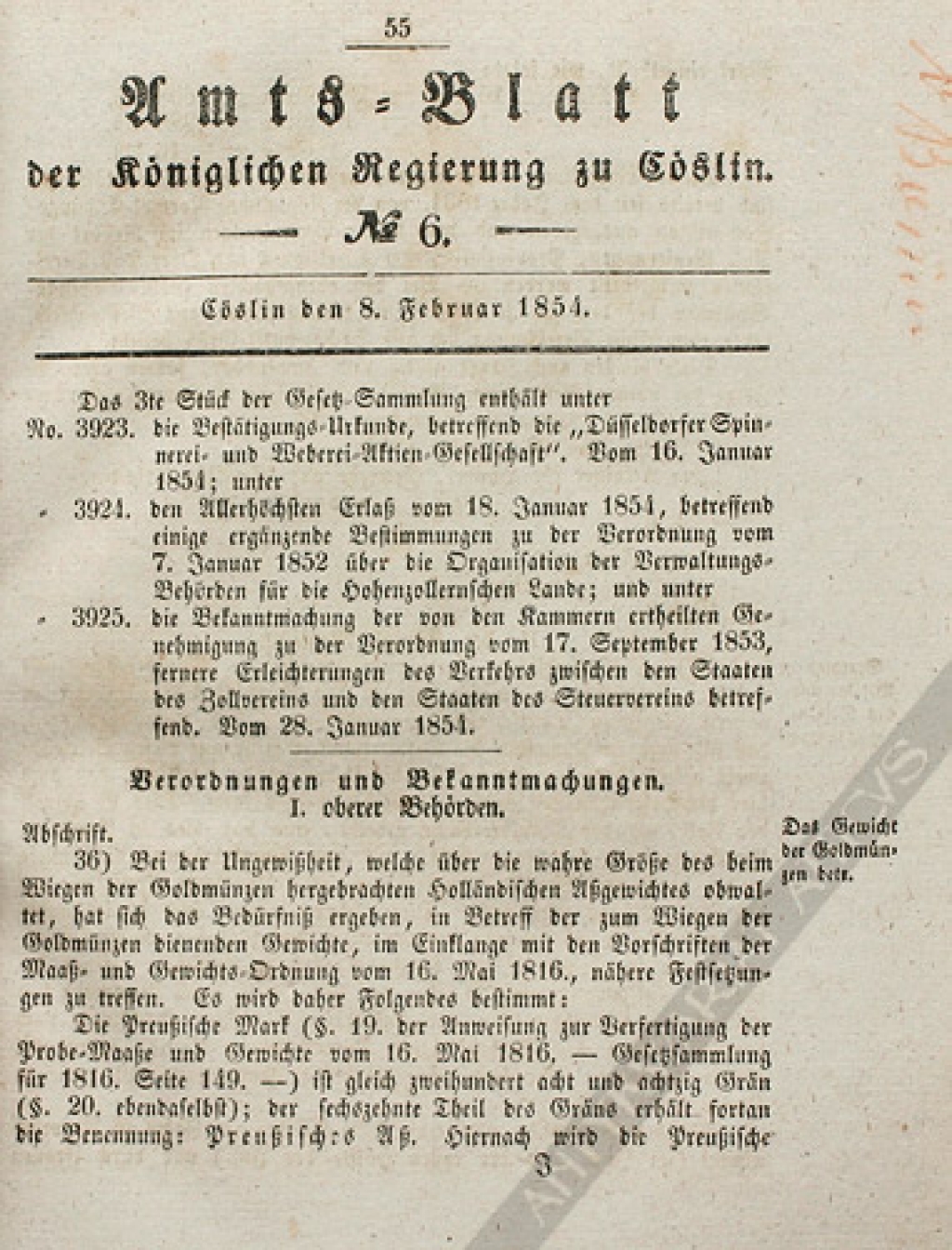 Amts-Blatt der Koniglichen Regierung zu Goslin No 1-52
Oeffentlicher Anzeiger als Beilage des Amtsblatts der Konigl. Regierung zu Goslin[współoprawne]