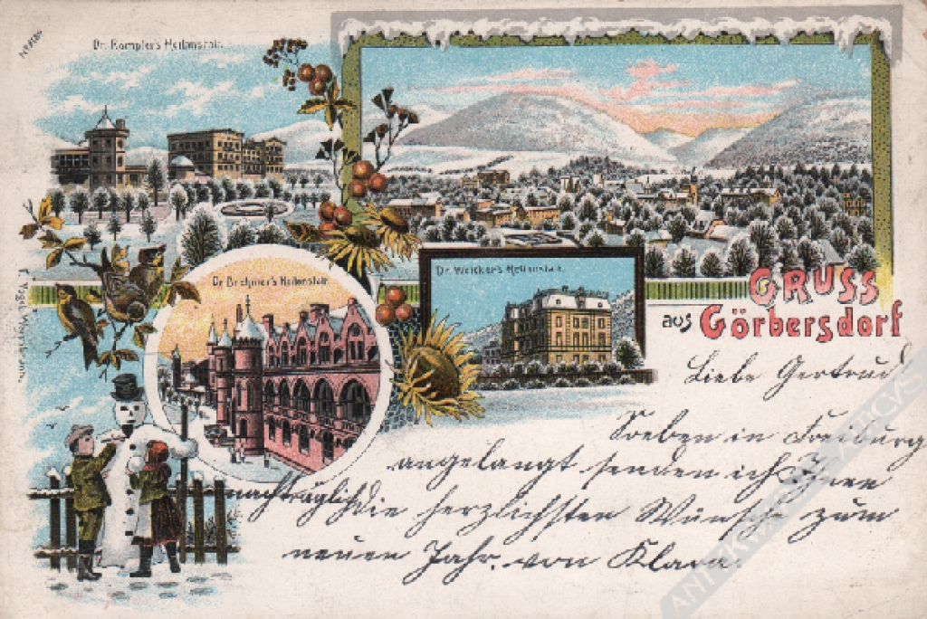 [pocztówka, 1900] Gruss aus Görbersdorf [Sokołowsko]