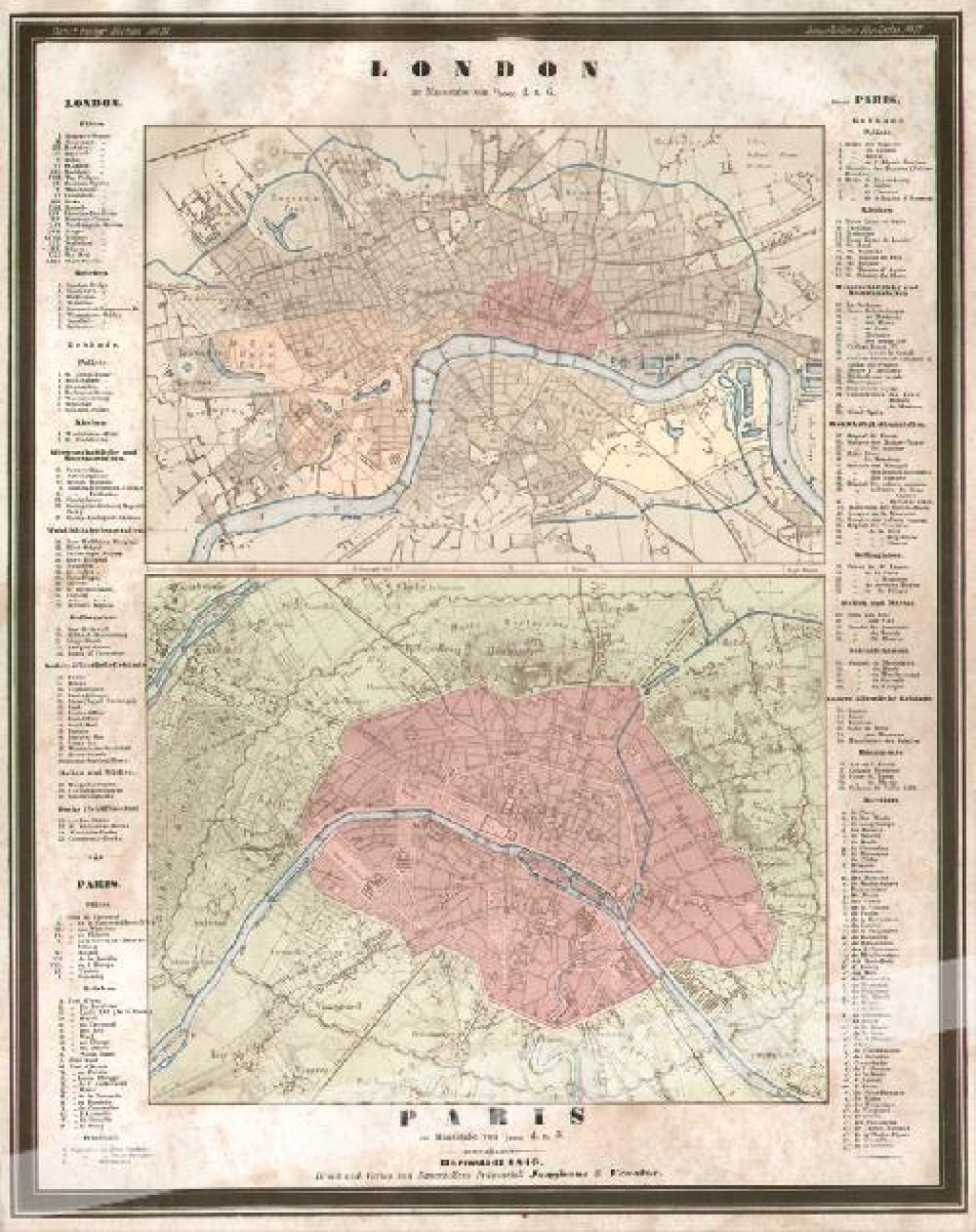[plan, Londyn, Paryż, 1846] London/Paris [plany miast]
