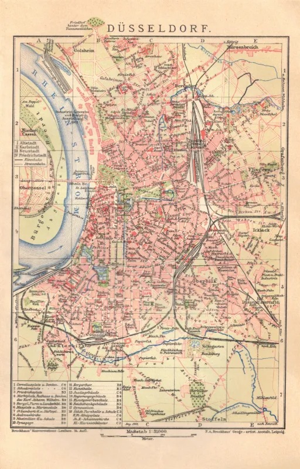 [mapa 1895] Düsseldorf