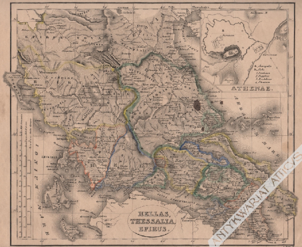 [mapa, Grecja, ok. 1880] Hellas, Thessalia, Epirus