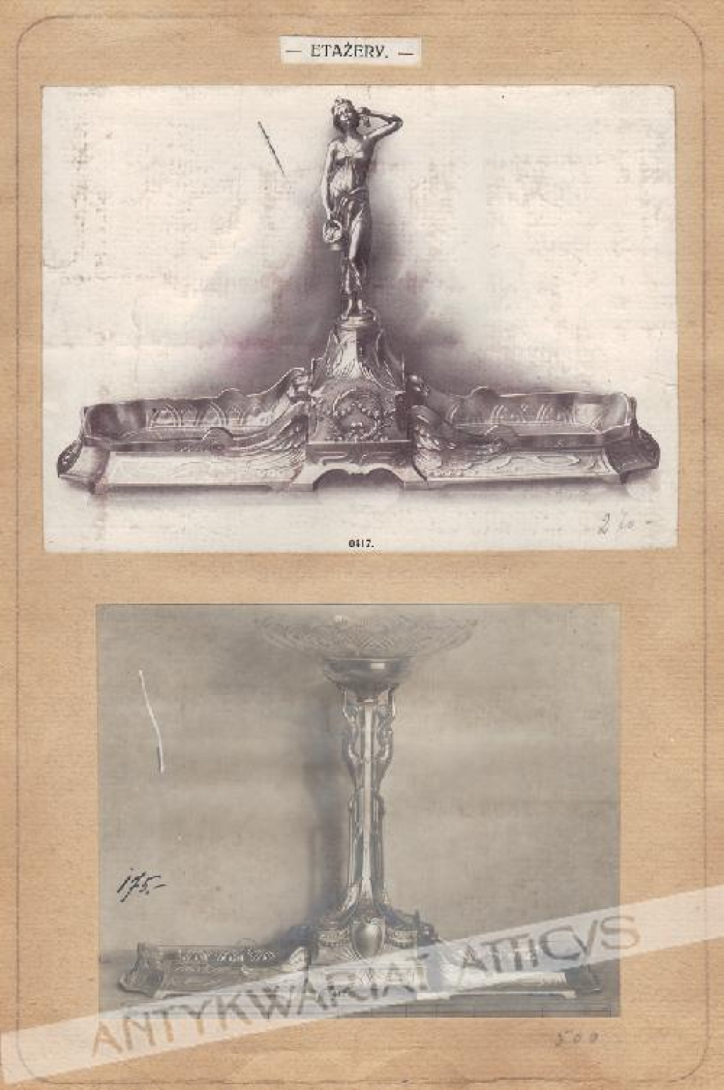 [fotografie, ok. 1900] Etażery