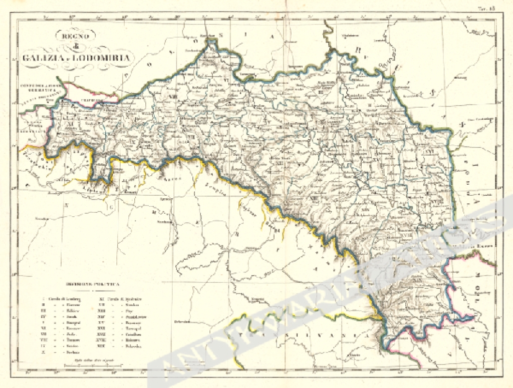 [mapa, Galicja i Lodomeria, 1833] Regno di Galizia e Lodomiria