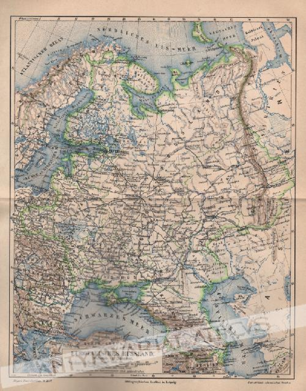 [mapa, 1897] Europaeisches Russland [europejska część Rosji]