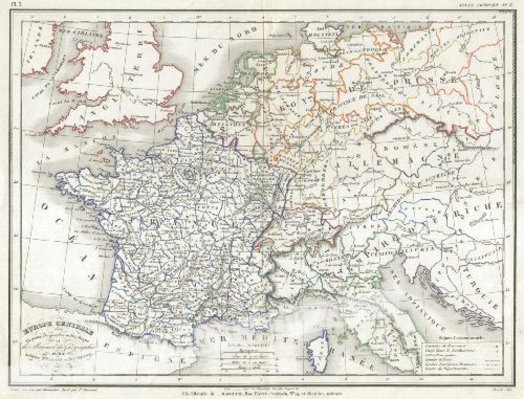 [mapa Europy,1856] Europe Centrale pour la petite Geographie methodique et le Manuel de Geographie de M.M. Achille Meissas et Michelot