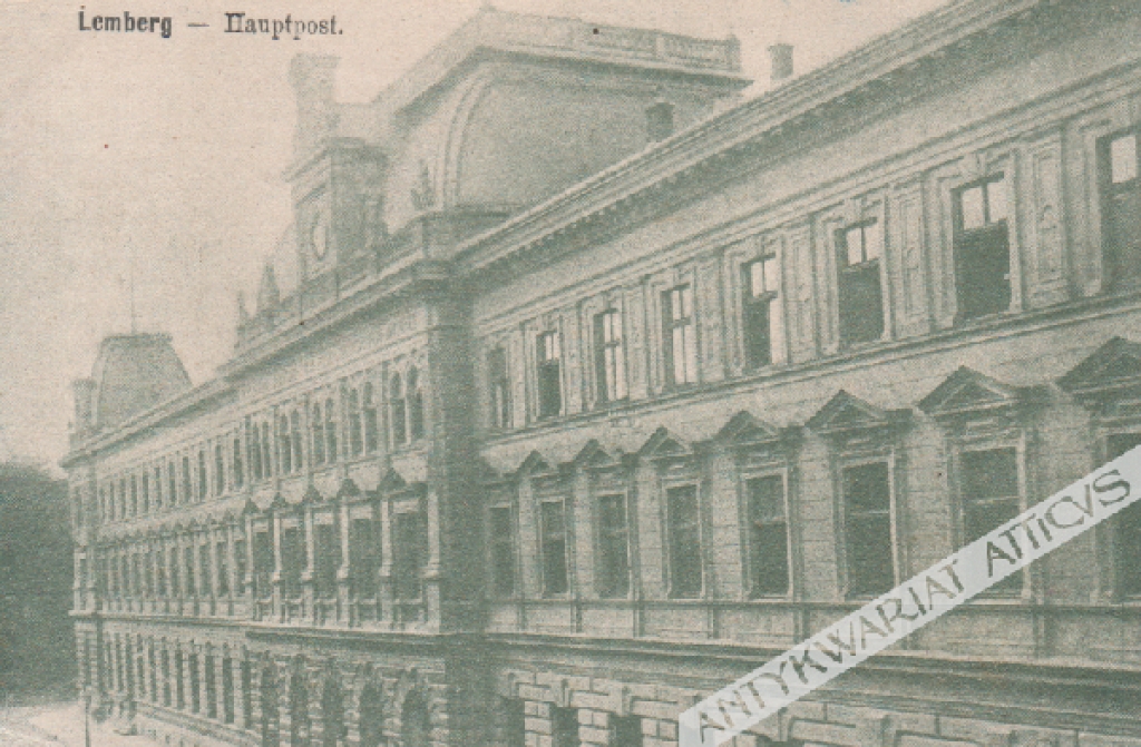 [pocztówka, ok. 1915] Lemberg - Hauptpost. Lwów-Główna poczta.