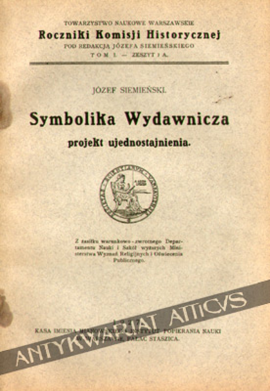 Symbolika wydawnicza. Projekt ujednostajnienia