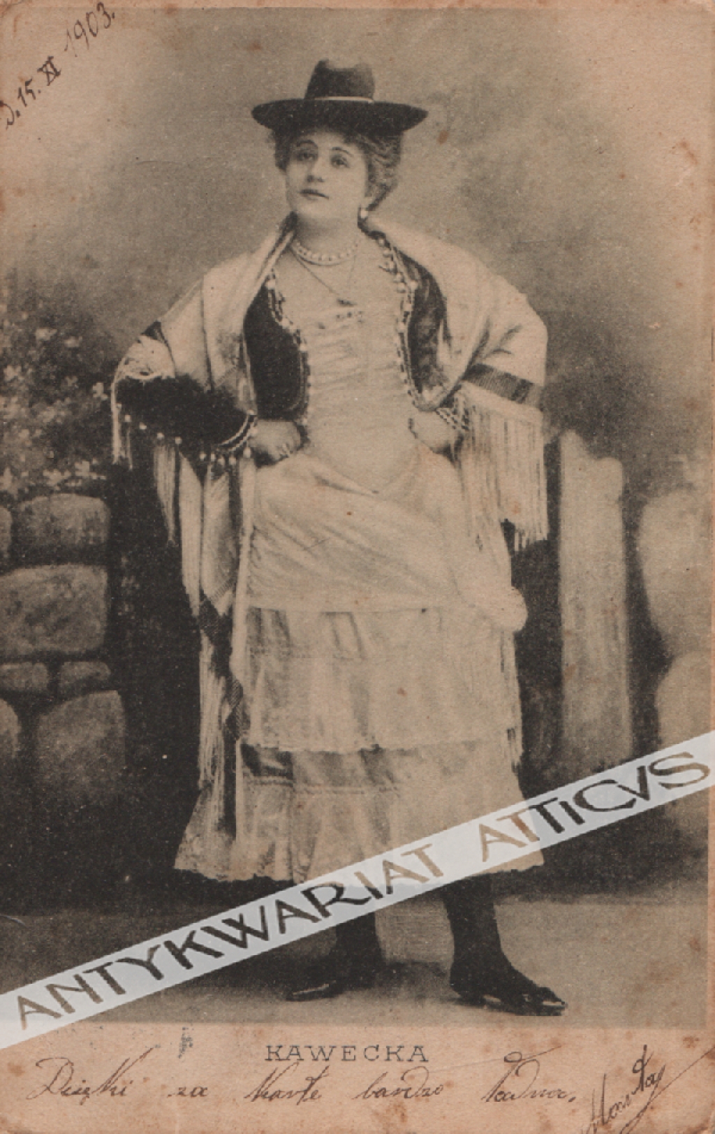 [pocztówka, przed 1905] Wiktoria Kawecka