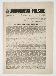 Wiadomości Polskie, dn. 8. III. 1944, Nr 5 (109)