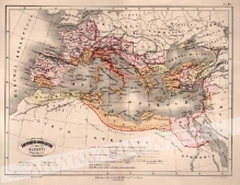 [mapa Imperium Rzymskiego, ok.1870] Imperium Romanum ad mortem Augusti Anno 14 p.J.C.