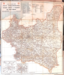 [mapa, Polska, 1939] Polski Touring Klub. Mapa samochodowa stanu dróg w Polsce na rok 1939/40.