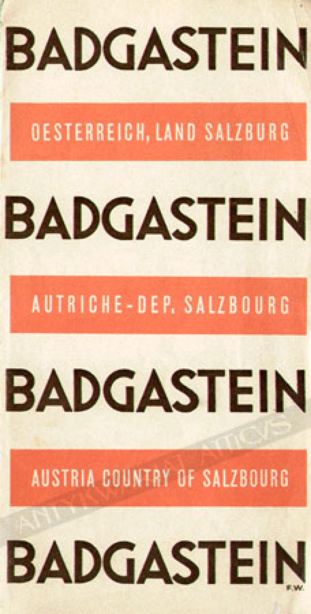 [folder reklamowy, ok. 1934] Badgastein. Oesterreich, Land Salzburg. Autriche-Dep. Salzbourg. Austria Country of Salzbourg 