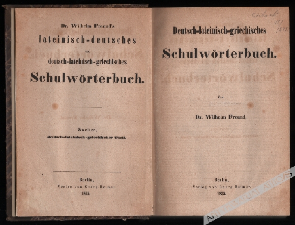 Deutsch-lateinisch-griechisches Schulworterbuch.