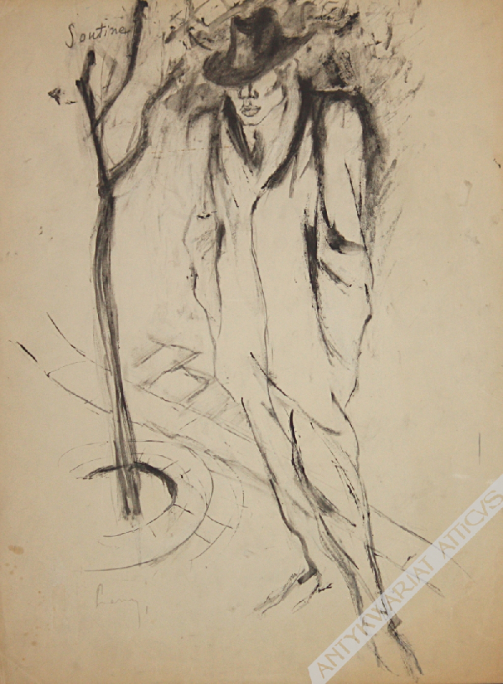 [rysunek, ok. 1949] Portret Chaima Soutine'a (1893-1943)
