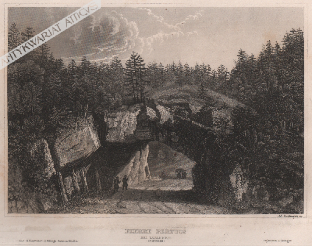 [rycina, ok. 1860] Pierre Pertuis bei Tavannes (Schweiz)  [brama skalna obok Tavannes, kanton Berno, Szwajcaria]