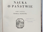 Nauka o państwie, cz. pierwsza, Teoria państwa  [dedykacja od autora]