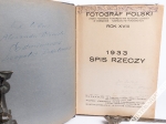 Fotograf Polski, miesięcznik ilustrowany, rok XVIII. 1933
