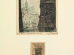 [grafika, przed 1944] Stare Miasto w deszczu, Warszawa [oraz] Brama Kamienicy pod Okrętem