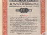 [obligacja, 1936] Obligacja 4% pożyczki konsolidacyjnej wartości imiennej sto złotych w złocie