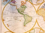 [mapa, świat, 1746] Mappe-monde, qui represente les deux hémispheres, scavoir celui de l'orient et celui de l'occident tirée des quatre cartes générales de feu M. le professeur Hasius