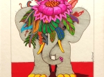 [rysunek, 1978] Słoń i kwiat