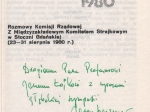 Gdańsk - sierpień 1980. Rozmowy Komisji Rządowej z Międzyzakładowym Komitetem Strajkowym w Stoczni Gdańskiej (23-31 sierpnia 1980 r.)  [egz. z księgozbioru J. Łojka]
