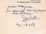 W Krakowie i w Paryżu. Wspomnienia i szkice [autograf]