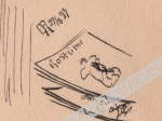 [rysunek piórkiem, 1893] [pończochy nakładająca kobieta w buduarze]