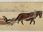 [akwarela na papierze, ok. 1882 r.] Zaprzęg zimowy
