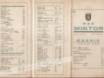 [karta dań, 1936] Bar Wiktor. Warszawa, Wierzbowa 9