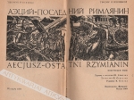 Аэций - Последний Римлянин. Исторический роман [dedykacja Autora]Aecjusz - ostatni Rzymianin