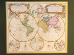 [mapa, świat, 1746] Mappe-monde, qui represente les deux hémispheres, scavoir celui de l'orient et celui de l'occident tirée des quatre cartes générales de feu M. le professeur Hasius